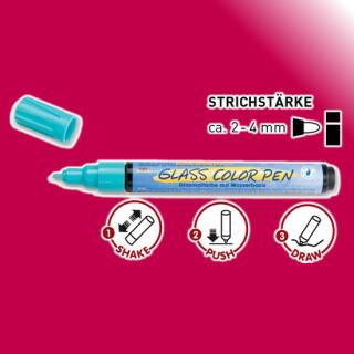 Glasmalfarbe-Porzellanfarbe im Stift, Clear medium Karminrot