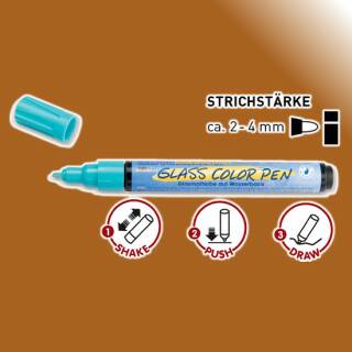 Glasmalfarbe-Porzellanfarbe im Stift, Clear medium Braun