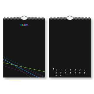 Kreativkalender, immerwährend, DIN A4, schwarz