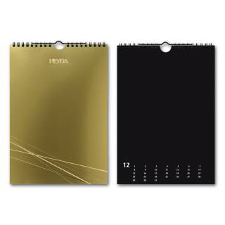 Kreativkalender, immerwährend, DIN A4, gold-schwarz