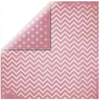 Scrapbookingpapier Chevron/Dot, pink, 30,5x30,5cm, 190g