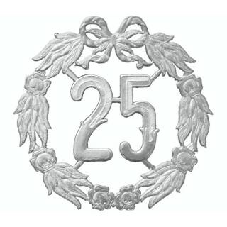 Jubiläumskranz "25", 18cm, silber
