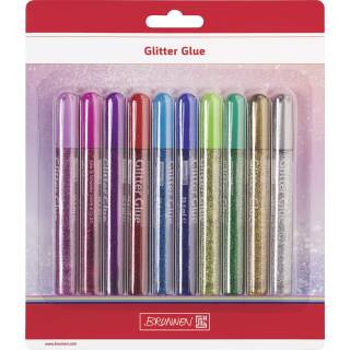 Glitter Glue 10x 10,5ml, farblich sortiert