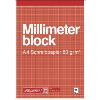 Millimeterblock A4 80g 20Bl Schreibpapier
