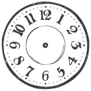 Stempel rund - Clock / Uhr