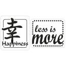 Motiv-Label "Happiness", "less is more", 2 teilig