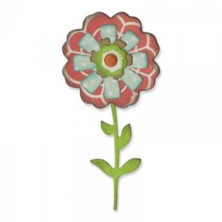 Sizzix Thinlits Schablonen-Set, Flower layers & stem, Blüten und Stengel